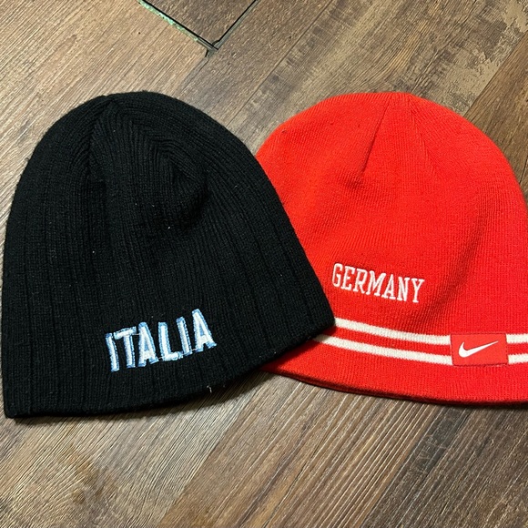 Nike Red Germany Toboggan and Black Italia Toboggan Bundle - Picture 1 of 8
